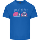 Day Night Gaming Panda Gamer Video Games Mens Cotton T-Shirt Tee Top Royal Blue