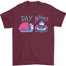 Day Night Gaming Panda Gamer Video Games Mens T-Shirt 100% Cotton Maroon