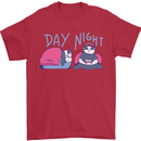 Day Night Gaming Panda Gamer Video Games Mens T-Shirt 100% Cotton Red