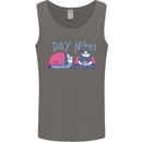 Day Night Gaming Panda Gamer Video Games Mens Vest Tank Top Charcoal