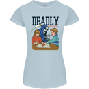 Deadly Games Ouija Board For Kids Grim Reaper Womens Petite Cut T-Shirt Light Blue