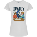 Deadly Games Ouija Board For Kids Grim Reaper Womens Petite Cut T-Shirt White