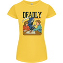 Deadly Games Ouija Board For Kids Grim Reaper Womens Petite Cut T-Shirt Yellow