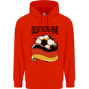 Deutschland Football Germany German Soccer Mens 80% Cotton Hoodie Bright Red