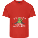 Dinosaur Coming Soon New Baby Pregnancy Kids T-Shirt Childrens Red