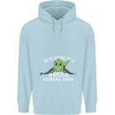 Dinosaur Coming Soon New Baby Pregnancy Mens 80% Cotton Hoodie Light Blue