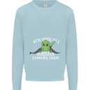 Dinosaur Coming Soon New Baby Pregnancy Mens Sweatshirt Jumper Light Blue