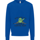 Dinosaur Coming Soon New Baby Pregnancy Pregnant Kids Sweatshirt Jumper Royal Blue