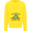 Dinosaur Coming Soon New Baby Pregnancy Pregnant Kids Sweatshirt Jumper Yellow