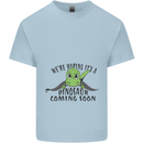 Dinosaur Coming Soon New Baby Pregnancy Pregnant Kids T-Shirt Childrens Light Blue
