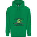 Dinosaur Coming Soon New Baby Pregnancy Pregnant Mens 80% Cotton Hoodie Irish Green