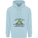 Dinosaur Coming Soon New Baby Pregnancy Pregnant Mens 80% Cotton Hoodie Light Blue