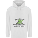 Dinosaur Coming Soon New Baby Pregnancy Pregnant Mens 80% Cotton Hoodie White