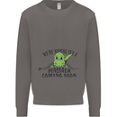 Dinosaur Coming Soon New Baby Pregnancy Pregnant Mens Sweatshirt Jumper Charcoal