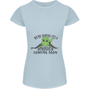Dinosaur Coming Soon New Baby Pregnancy Pregnant Womens Petite Cut T-Shirt Light Blue