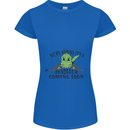 Dinosaur Coming Soon New Baby Pregnancy Pregnant Womens Petite Cut T-Shirt Royal Blue