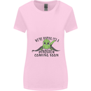 Dinosaur Coming Soon New Baby Pregnancy Pregnant Womens Wider Cut T-Shirt Light Pink