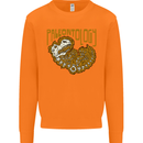 Dinosaur Fossil Paleontology Skeleton Mens Sweatshirt Jumper Orange