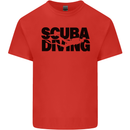 Diver Silhouette Scuba Diving Mens Cotton T-Shirt Tee Top Red