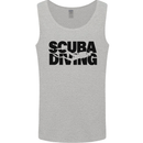 Diver Silhouette Scuba Diving Mens Vest Tank Top Sports Grey