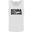 Diver Silhouette Scuba Diving Mens Vest Tank Top White