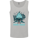 Diving Thrills Funny Scuba Diving Shark Diver Mens Vest Tank Top Sports Grey