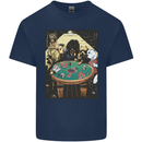 Dogs Playing Poker Kids T-Shirt Childrens Navy Blue