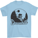Downhill Mountain Biking Cycling MTB Bike Mens T-Shirt 100% Cotton Light Blue