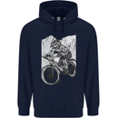 Downhill Mountain Biking DH Bike Cycling Mens 80% Cotton Hoodie Navy Blue