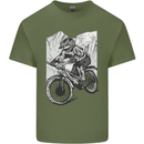 Downhill Mountain Biking DH Bike Cycling Mens Cotton T-Shirt Tee Top Military Green