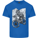 Downhill Mountain Biking DH Bike Cycling Mens Cotton T-Shirt Tee Top Royal Blue