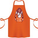 Drummer Count to 4 Funny Drumming Drum Cotton Apron 100% Organic Orange