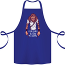 Drummer Count to 4 Funny Drumming Drum Cotton Apron 100% Organic Royal Blue
