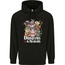 Dungeons & Axolotl Role Play Games RPG Mens 80% Cotton Hoodie Black