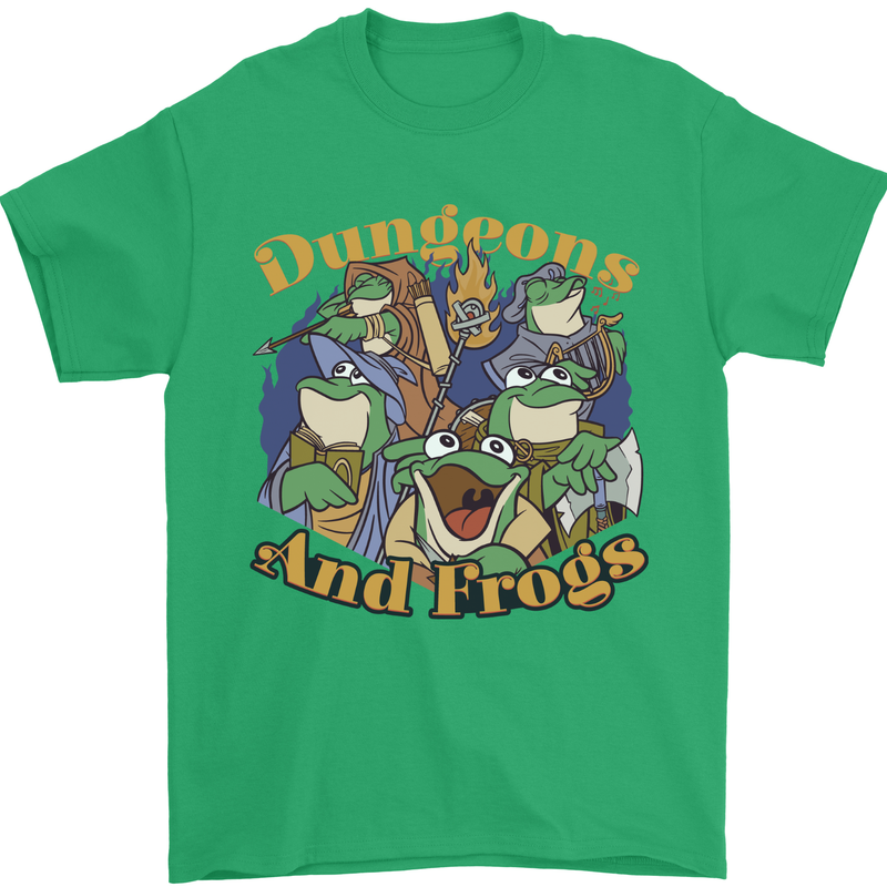 Dungeons & Frogs Role Play Games RPG Mens T-Shirt 100% Cotton Irish Green