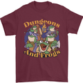 Dungeons & Frogs Role Play Games RPG Mens T-Shirt 100% Cotton Maroon