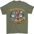 Dungeons & Frogs Role Play Games RPG Mens T-Shirt 100% Cotton Military Green