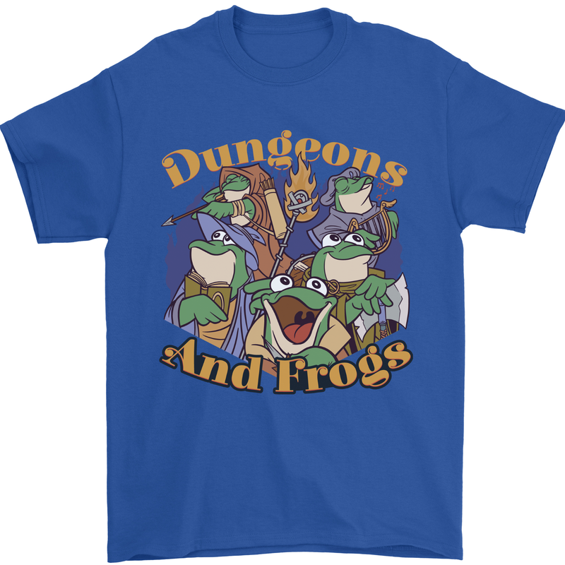 Dungeons & Frogs Role Play Games RPG Mens T-Shirt 100% Cotton Royal Blue