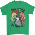 Dungeons & Horses Role Play Games RPG Mens T-Shirt 100% Cotton Irish Green