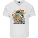 Dungeons & Lizards Role Play Games RPG Mens V-Neck Cotton T-Shirt White