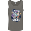 Dungeons & Sharks Role Play Games RPG Mens Vest Tank Top Charcoal