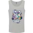 Dungeons & Sharks Role Play Games RPG Mens Vest Tank Top Sports Grey