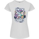 Dungeons & Sharks Role Play Games RPG Womens Petite Cut T-Shirt White