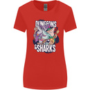 Dungeons & Sharks Role Play Games RPG Womens Wider Cut T-Shirt Red