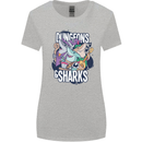 Dungeons & Sharks Role Play Games RPG Womens Wider Cut T-Shirt Sports Grey