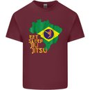 Eat Sleep Brazilian Jiu Jitsu MMA Mens Cotton T-Shirt Tee Top Maroon