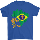 Eat Sleep Brazilian Jiu Jitsu MMA Mens T-Shirt 100% Cotton Royal Blue