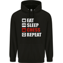 Eat Sleep Chess Repeat Player Mens 80% Cotton Hoodie Black