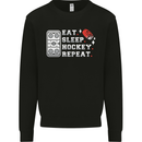 Eat Sleep Hockey Repeat Ice Street Funny Mens Sweatshirt Jumper Black