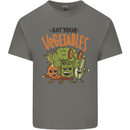 Eat Your Vegetables Funny Vegan Vegetarian Mens Cotton T-Shirt Tee Top Charcoal